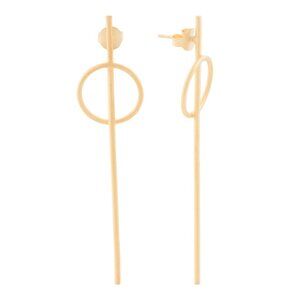 SHAANTI JEWELS Gold Made In India 18kt Gold Plated Linear Earrings